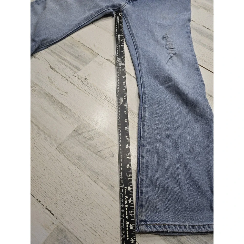Levis 517 Regular Fit Straight Leg Light Wash Distressed Jeans Men's 38x32